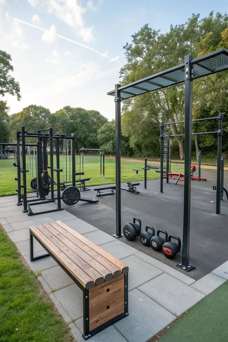 Outdoor training gear displayed in field setting